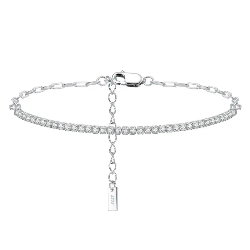 Elysia Bracelet in sterling silver with 4A Zircon inlay. Elegant and adjustable design, perfect for adding sophistication to any outfit.